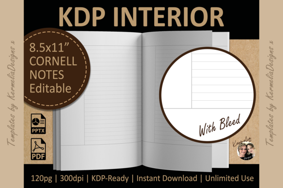 8.5x11 Cornell Notes Lined Template