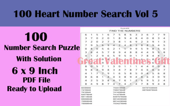 Discover Fun and Engagement with 100 Number Search Valentines Puzzles V5
