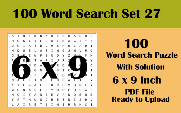 Discover the Joy of Puzzles with 100 Word Search Puzzle 6x9 KDP Volume 27