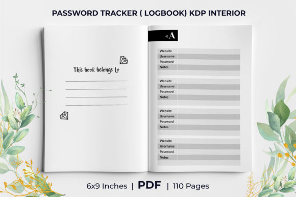 Effortless Password Management with the Password Tracker Logbook KDP Interior