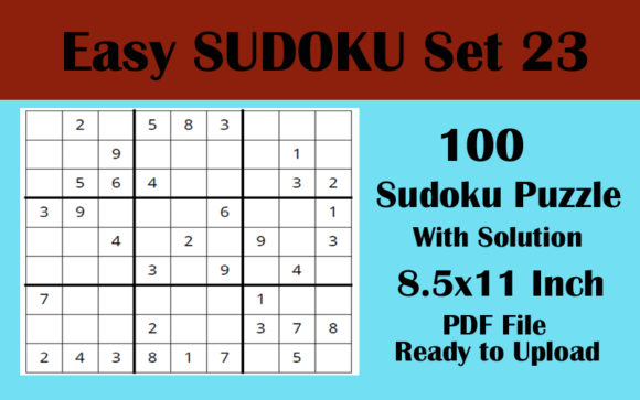 Explore Sudoku Puzzle 100 EASY 8.5x11 Vol 23