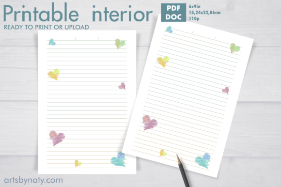 Hearts Printable Notebook KDP Interior: A Charming and Versatile Choice for Your Note-Taking Needs
