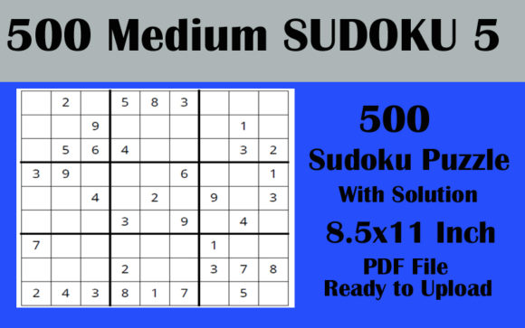 Mastering Sudoku: A Deep Dive into 500 MEDIUM Sudoku Puzzle 8.5x11 Volume 5