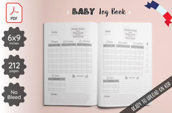 Organisez et Préservez les Moments Précieux avec le French Baby Log Book KDP Interior