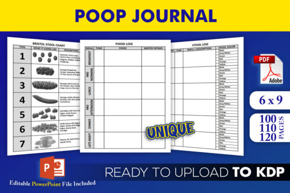 Poop Journal Stool Logbook: A Unique KDP Interior