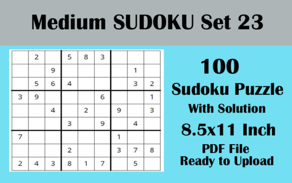 Strategic Use of Sudoku Puzzle 100 MEDIUM 8.5x11 KDP V 23 for Enhanced Productivity and Creativity