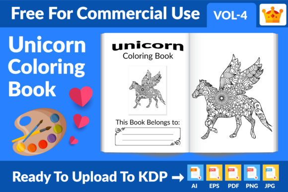 Unleashing Creativity with Unicorn Coloring Book KDP Interior Vol 4