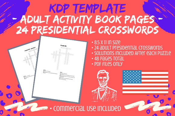 Unlocking History with 24 Adult US President Facts Crosswords