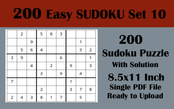 Unlocking Strategic Potential with 1 File 200 Sudoku EASY 8.5x11 KDP Vol 10