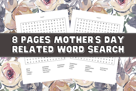Unlocking the Potential of 8 Mother's Day Word Search Graphic for Your KDP Low Content Business
