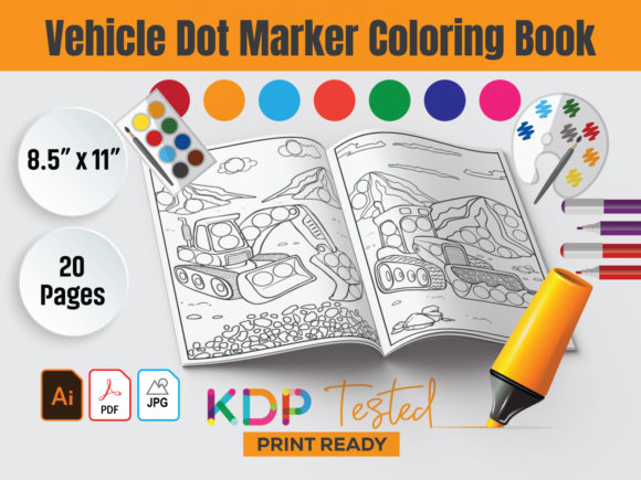 Vehicle Dot Marker Coloring Book KDP: A Creative and Educational Tool for Young Learners